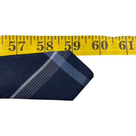Kenneth Cole Reaction Silk Tie Plaid Blue Gray - Picture 6 of 6